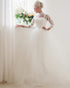 Elegant 2019 Wedding Dress Full Sleeve Lace Appliques High Neck Tulle Puffy Ball Gown for Brides