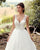 New Arrival Summer Garden A Line Wedding Dress V-Neck Sexy Open Low Back Appliqued Tulle Boho Bridal Gowns