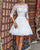 Off The Shoulder Lace Short Wedding Dress with Half Sleeve Mini Length Ball Gowns Bridal Dress