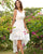 Sexy High Low Lace Wedding Dress with V-Neckline Elegant Lace Bridal Wedding Gowns