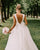 Sexy V-Neckline Simple Wedding Dresses Organza Ruffles A-line Wedding Gown with Bow 2020