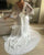 Bohemian Wedding Dress Illusion Lace Backless Long Sleeve Deep V Neck Boho Chiffon Beach Bridal Dress
