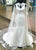 Elegant Satin & Tulle V-neck Lace Appliques Mermaid Wedding Dress With Shawl Perfect Beach Wedding Gown