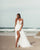 Sexy Beach Wedding Dresses Spaghetti Straps Unique Lace Appliques V-Neck Bridal Dress Split Side