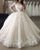 Delicate Lace Tulle Wedding Dress Ball Gown Floral Appliques Long Sleeve Princess Bridal Gowns