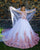 2020 Elegant Lace Wedding Dress Ball Gown Cap Sleeves Blush Appliques Princess Bridal Gowns