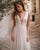 Elegant Tulle Wedding Dresses Beaded Sequins Sexy V-Neck Bridal Gowns with Ruffles