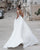 Fashion 2020 Wedding Dresses A-line Deep V-neck Backless Wedding Gowns with Belt Beaded