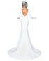 2020 Simple Long Sleeve Wedding Dresses Silk Satin Backless Mermaid Wedding Gown