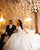 Gorgeous 2020 Sheer Long Sleeve Wedding Gowns Beadings Deep V-Neck Satin Bridal Ball Gown
