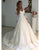 Fashion 2020 Lace Wedding Dresses 3/4 Sleeve Sexy V-Neck Bridal Gowns Appliques