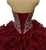 Burgundy Quinceanera Dresses Beaded Shine Rhinestones Puffy Ruffles Ball Gown Sweet 16 Dress vestidos de quinceañera
