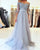 Elegant Light Blue Prom Dresses Half Sleeves Lace Appliques Tulle Long Evening Gowns with Belt