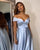 Light Blue Prom Dresses Off The Shoulder Satin Long Prom Gowns Fashion