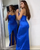 Sexy Royal Blue Prom Dresses Split Side Fashion Sweetheart Satin Mermaid Evening Gowns Long