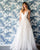 Simple A-line Wedding Dresses Organza Ruffles Sexy V-Neck Bridal Wedding Gowns 2021