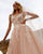 Elegant Lace Wedding Dresses with Veil See Through V-Neck Tulle Lace A-line Bridal Gowns Outdoors