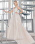 Elegant Lace Wedding Dresses with Veil See Through V-Neck Tulle Lace A-line Bridal Gowns Outdoors