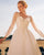 Delicate Lace Tulle Wedding Dresses Sexy See Through Bishop Sleeves V-Neck A-line Bridal Gowns Outdoors