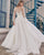 Delicate Lace Tulle Wedding Dresses Sexy See Through Bishop Sleeves V-Neck A-line Bridal Gowns Outdoors
