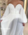 White Chiffon A-line Wedding Dresses Modest Full Sleeve 2021 Bridal Gowns Corset Back