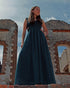 Dark Green Chiffon Pleated Bridesmaid Dresses V-Neck Floor Length Party Gowns for Wedding