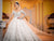 Gorgeous Lace Wedding Dress Floral Appliques Sheer Lace Sleeve Ball Gowns Tulle Skirt Bridal Dress with Flowers