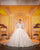 Gorgeous Lace Wedding Dress Floral Appliques Sheer Lace Sleeve Ball Gowns Tulle Skirt Bridal Dress with Flowers
