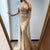 Luxury Champagne V-neck Sexy Evening Gowns 2021 Diamond Bead Sleeveless Mermaid Formal Dress AW70301