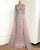 Luxurious V-Neck Gray Evening Gowns 2021 Long Sleeves Diamond Beaded Mermaid Formal Dress AW70341