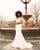 Off The Shoulder Wedding Dress Mermaid Silhouette Zipper Back with Buttons Sexy Bridal Gowns