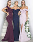 Mermaid Elastic Satin Bridesmaid Dress Off The Shoulder Backless Long Party Gowns New