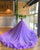 Purple Tulle Wedding Dresses Ball Gown Spaghetti Straps V-Neck Beaded Bridal Wedding Gowns 803076