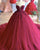 Burgundy Quinceanera Dress Sexy Deep V-Neck Tulle Skirts Lace Appliques Beaded Princess Ball Gowns vestidos de quinceañera Sweet 16 Dress