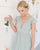 Sexy V-Neck Long Bridesmaid Dresses Cap Sleeves Chiffon Ruffles Wedding Party Gowns for Girls