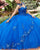 Royal Blue Lace Quinceanera Dresses Sequined 3D Flowers Tulle Ball Gowns Sweet 16 Dress vestidos de quinceañera