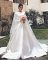 Popular Satin Wedding Dresses Full Sleeve 2021 Wedding Gowns for Brides Chapel Train