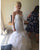 Mermaid Wedding Dresses Strapless Organza Ruffles Wedding Gown 2022 Bridal Dress Beaded Appliques