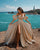 Sparkly Prom Dresses Off The Shoulder Gold Sequins Long Prom Gowns Split Side