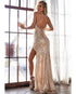 Sparkly Prom Dresses Gold Sequins Sheath Silhouette AW211209