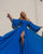Royal Blue Prom Dresses with Puffy Sleeves A-line Chiffon Long Prom Party Gowns 2022