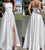 Simple Satin Wedding Dress with Spaghetti Straps Summer Beach Bridal Gowns AW2207272