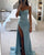 Sexy Simple Prom Dresses Split Side Elastic Satin Mermaid Long Prom Gowns AW2209261