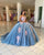 Sparkly Navy Blue Quinceanera Dress with 3D Flowers Floral Sweet 16 Dress Ball Gown vestidos de quinceañera