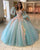 Beautiful Ice Blue Quinceanera Dress with 3D Flowers Floral Sweet 16 Dress Puffy Tulle Ball Gown vestidos de quinceañera