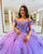 Light Purple Quinceanera Dress Lace Appliques Cap Sleeve Sweet 16 Dresses Tulle Ball Gown vestidos de quinceañera