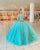 Beautiful Turquoise Quinceanera Dress with Big Bow 3D Lace Floral Sweet 16 Dresses Ball Gown Tulle vestidos de quinceañera