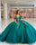 New Emerald Green Quinceanera Dresses Sequined Off The Shoulder Sweet 16 Puffy Tulle Ball Gown vestidos de quinceañera