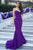 Strapless Purple Spandex Mermaid Prom Dresses Simple 2018 Long Prom Party Gowns Court Train