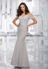 Grey Lace Mermaid Bridesmaid Dresses 2018  Floor Length V Neckline